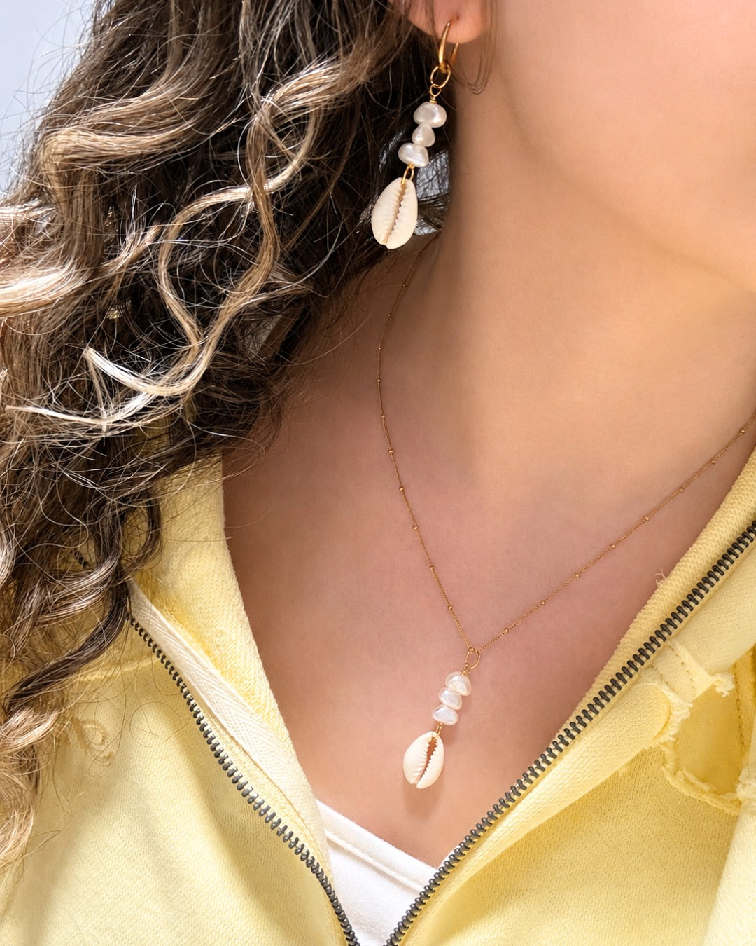 Cowrie Pearl Earrings