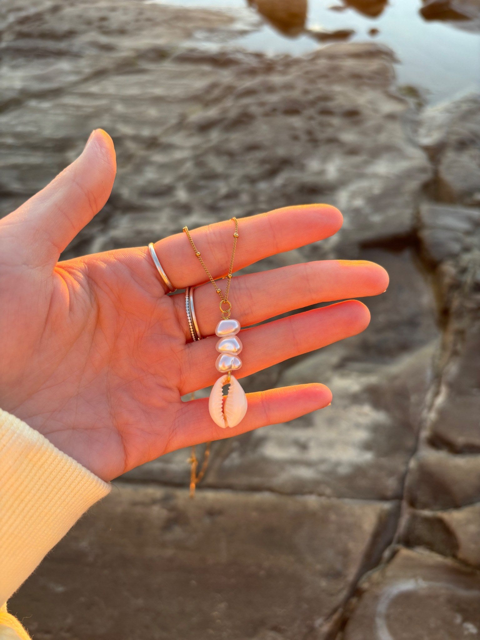 Cowrie Pearl Necklace
