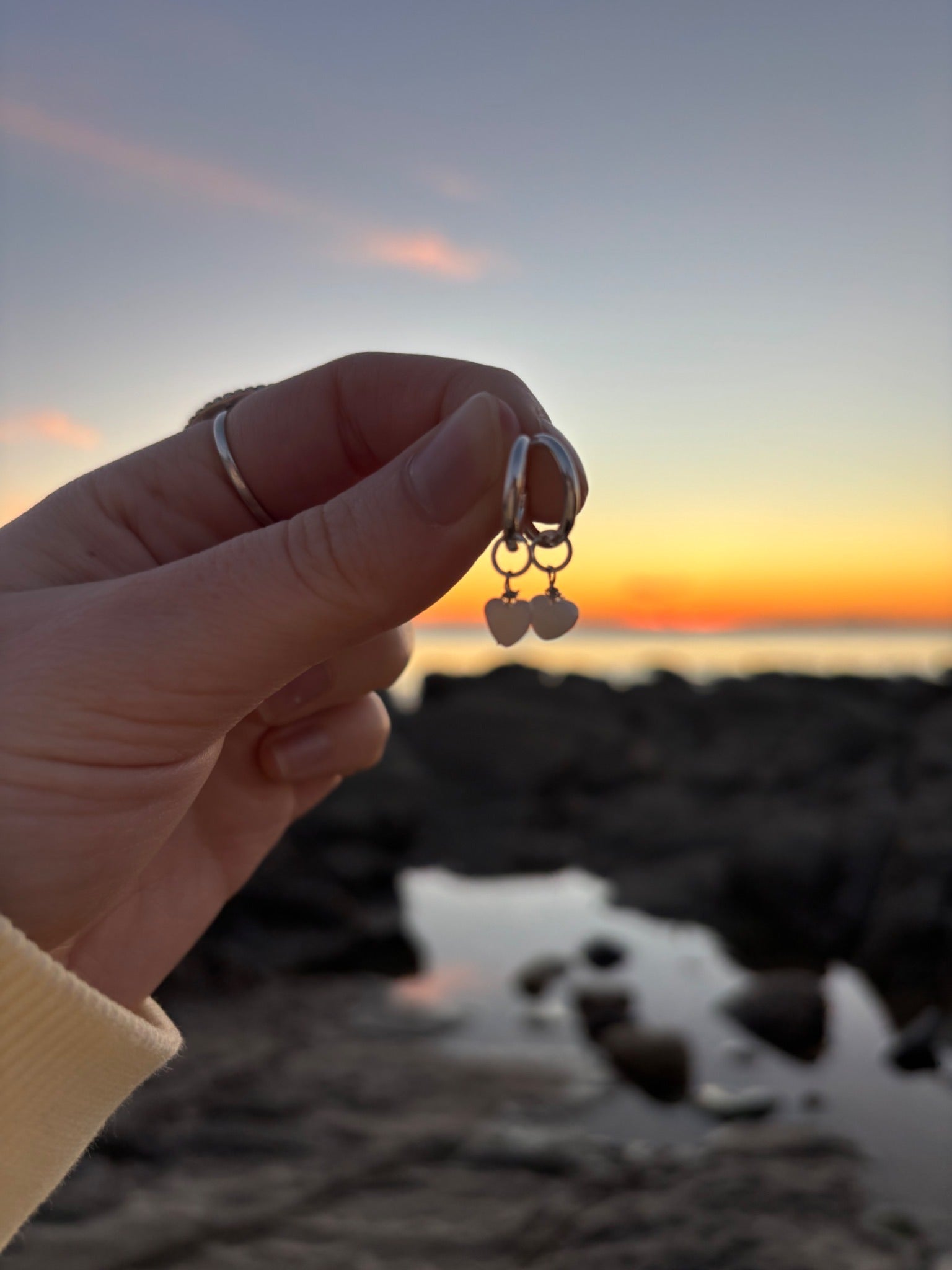 Pearl Heart Earrings