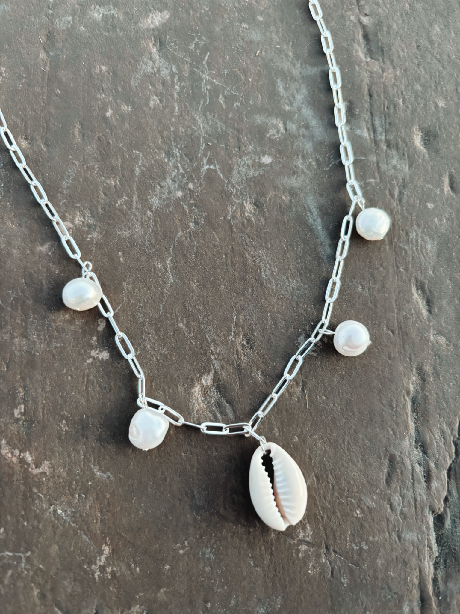 Chunky Cowrie & Pearl Necklace