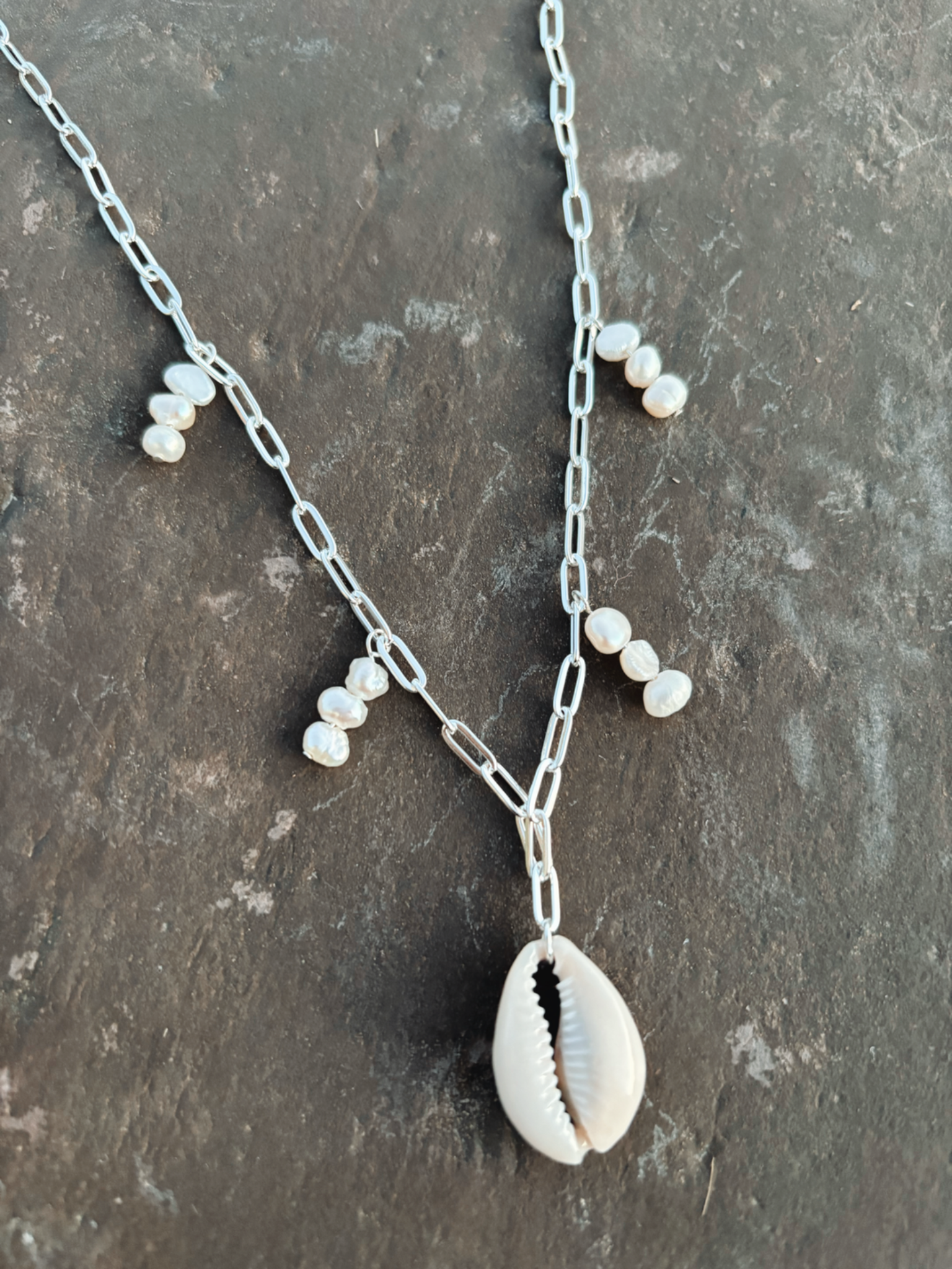 Chunky Cowrie & Pearl Necklace