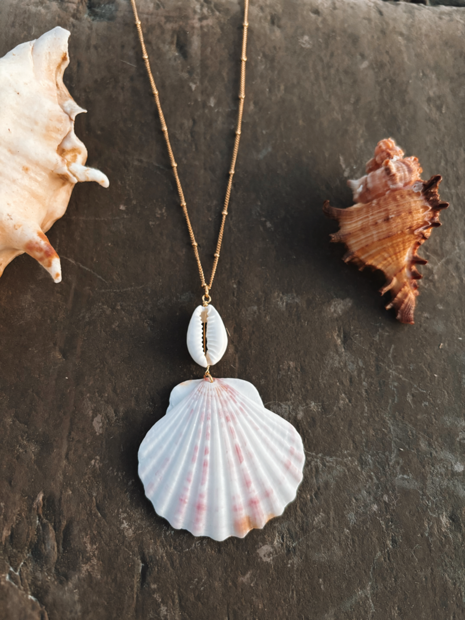 Cowrie & Scallop Necklace