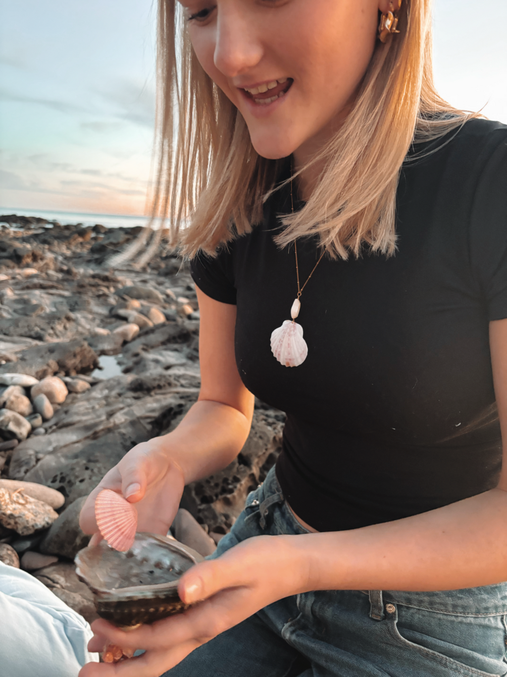Cowrie & Scallop Necklace