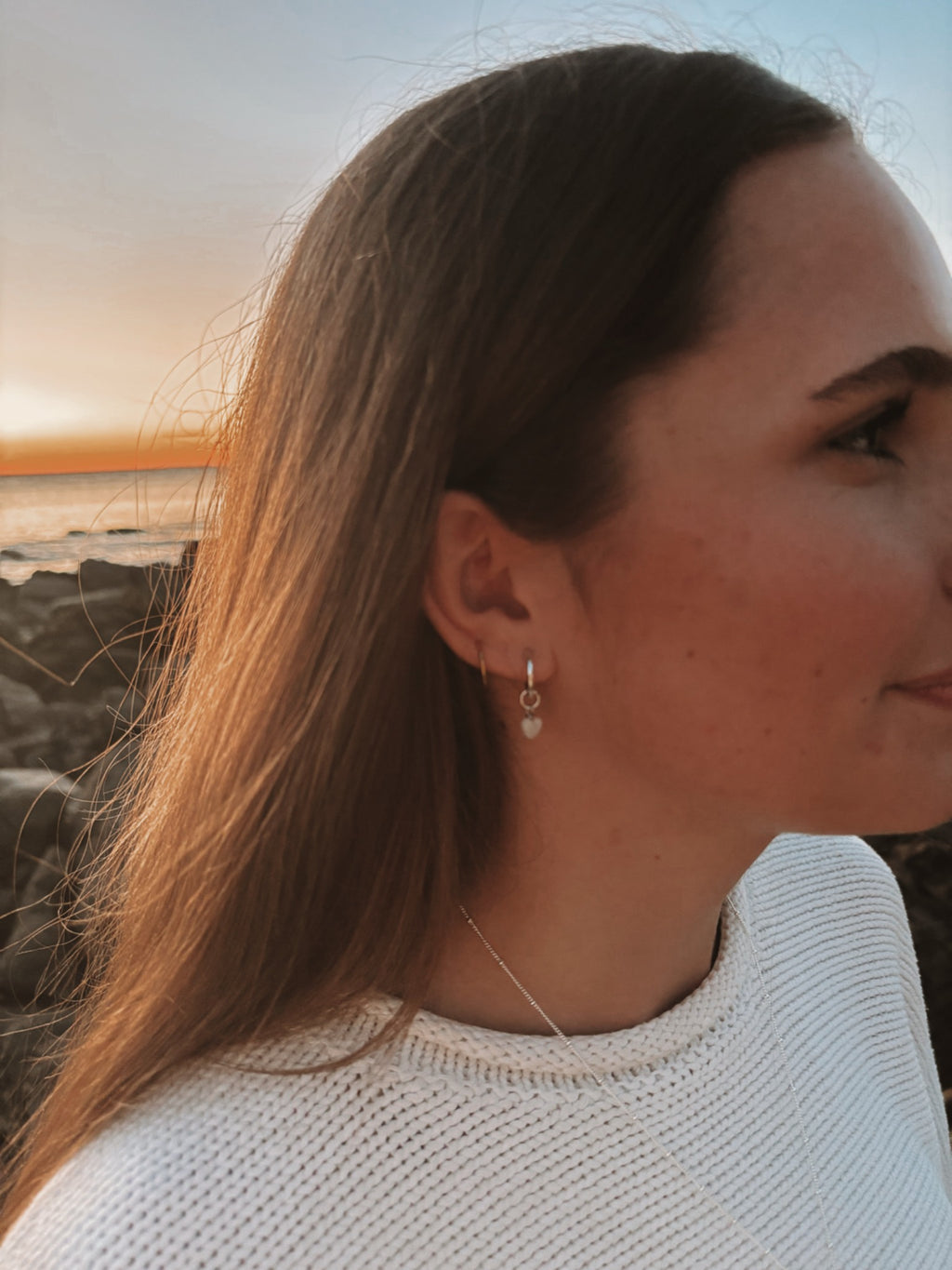 Pearl Heart Earrings