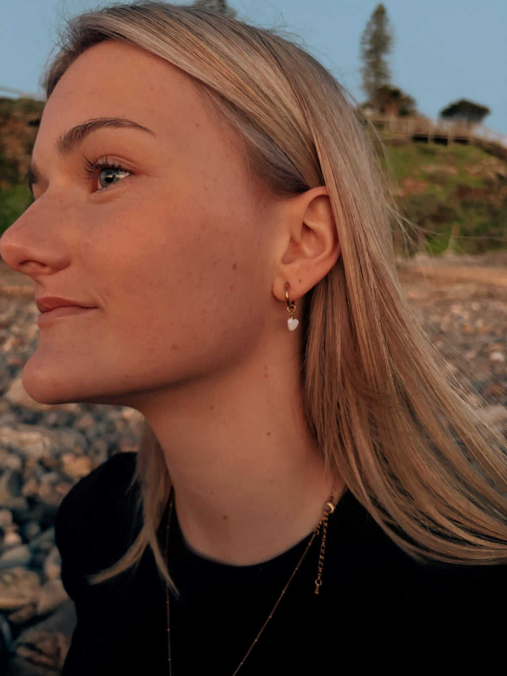 Pearl Heart Earrings