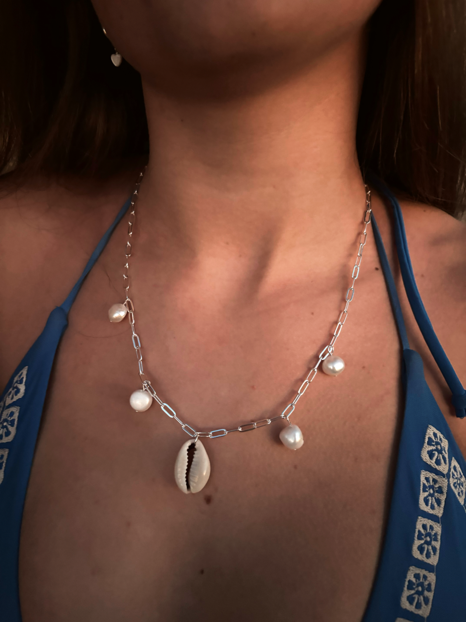 Chunky Cowrie & Pearl Necklace