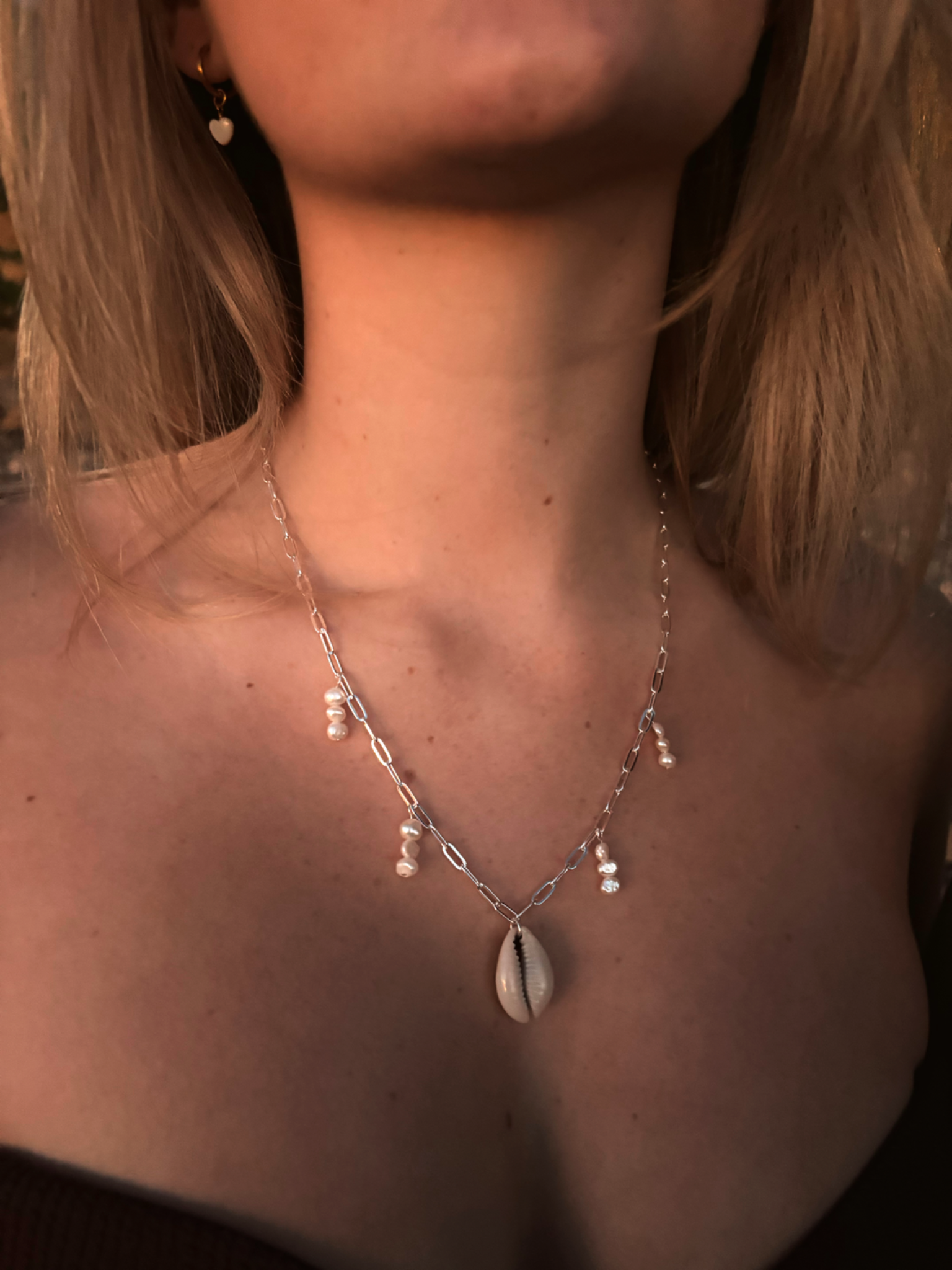 Chunky Cowrie & Pearl Necklace